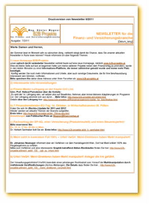 Newsletter für Finanz- und Versicherungsbranche